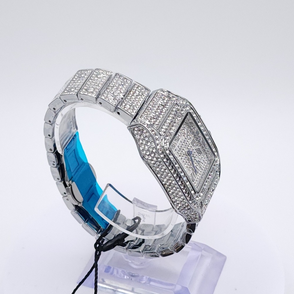 BIBI Iced Out Crystal Watch Silver 34mm - Picture 6 of 17